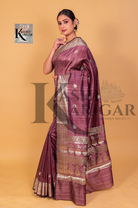 Tusser silk Banarasi Saree