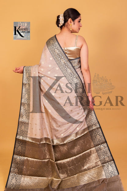 Tusser silk Banarasi Handwoven Saree