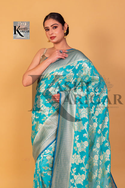 Khaddi Georgette Handloom Banarasi Saree