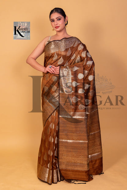 Choklety Tusser silk Banarasi Saree