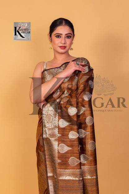 Choklety Tusser silk Banarasi Saree