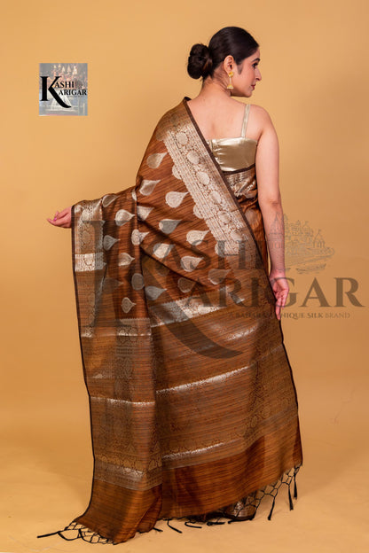 Choklety Tusser silk Banarasi Saree