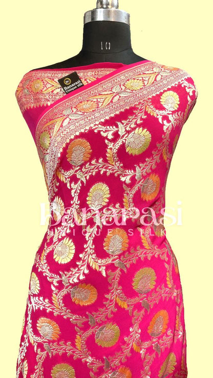 Khaddi Georgette Handloom Banarasi Saree