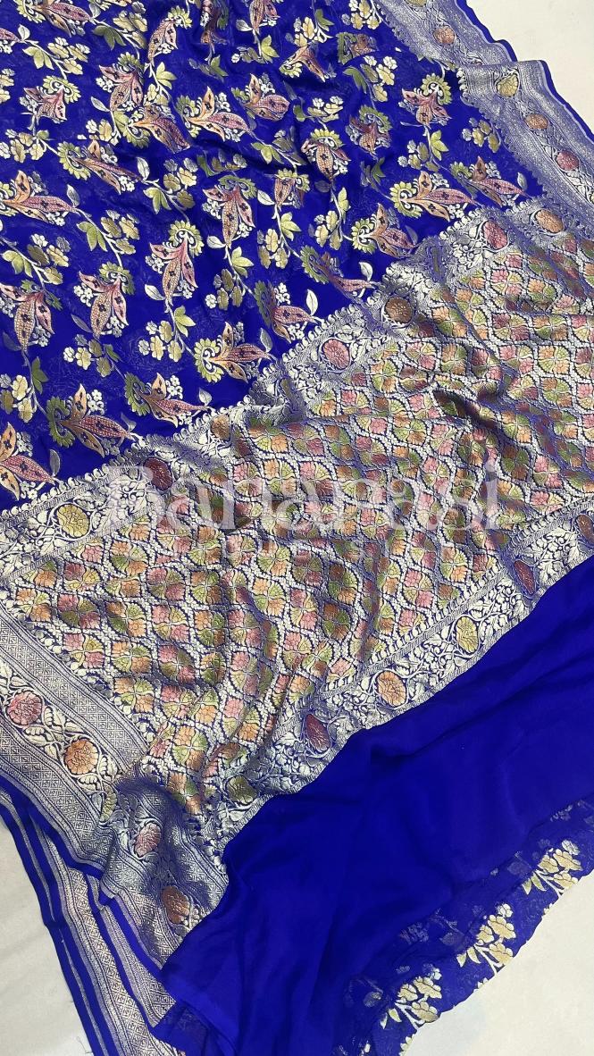 Khaddi Georgette Handloom Banarasi Saree