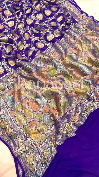 Khaddi Georgette Handloom Banarasi Saree