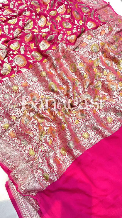 Khaddi Georgette Handloom Banarasi Saree