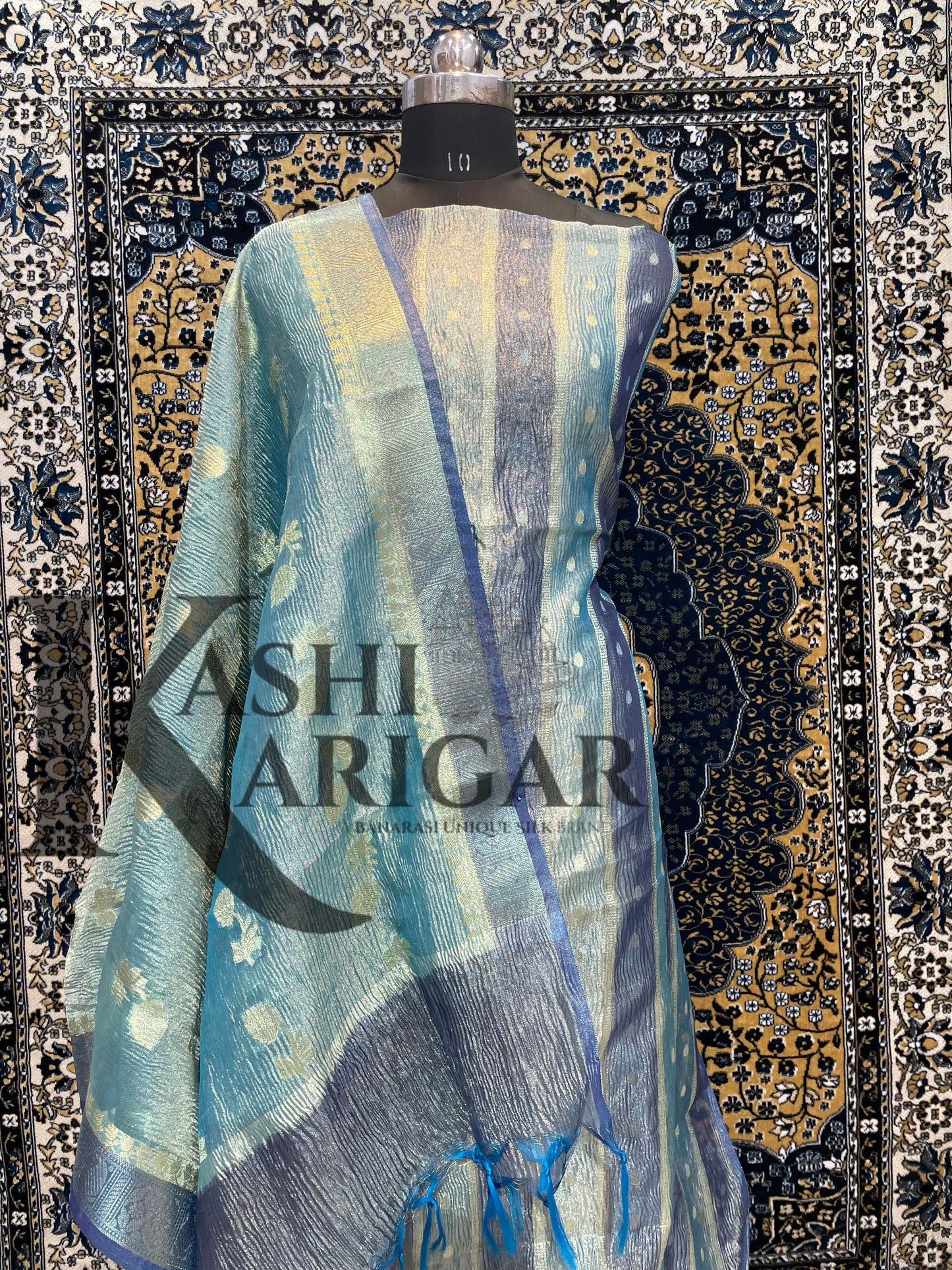 Banarasi Tissue Silk Top, Bottom With Dupatta