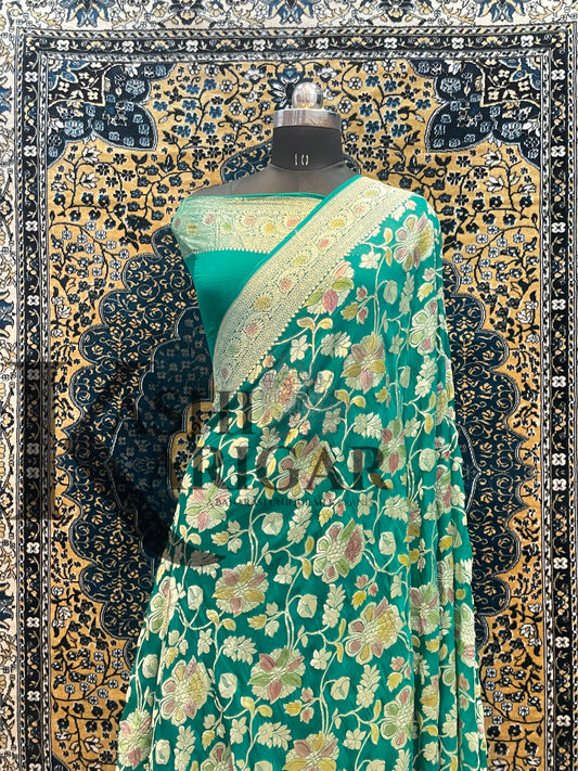 Khaddi Georgette Handloom Banarasi Saree