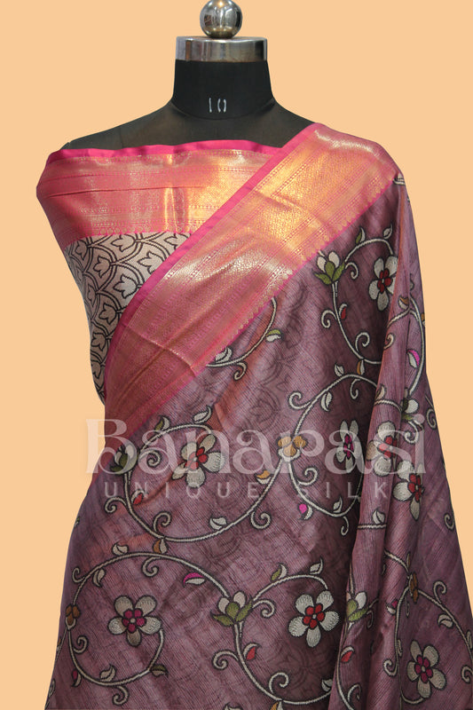 Cottan silk banarasi saree all over weaving with meenakari