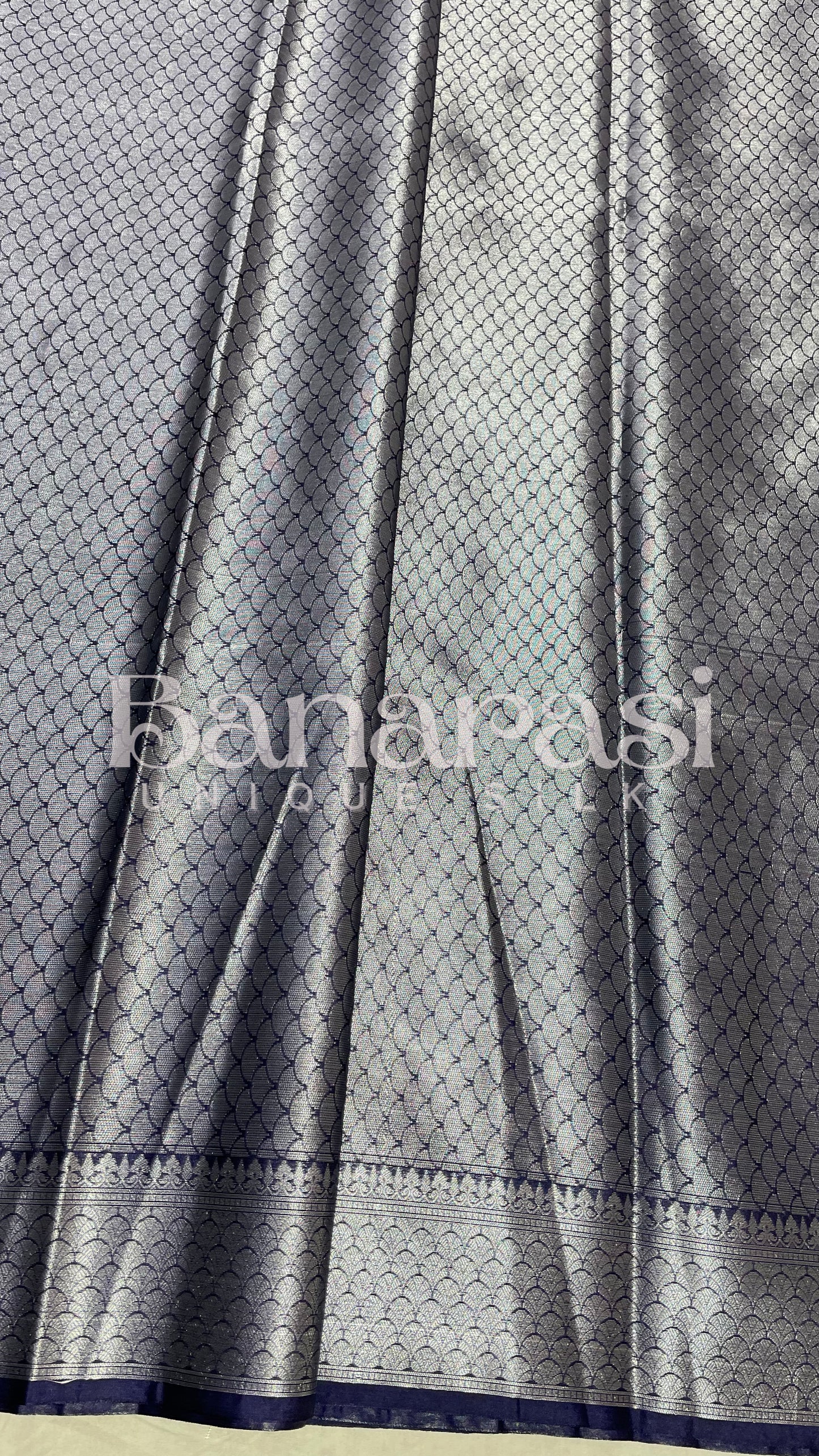 Blue Chiniya Katan Soft Silk Banarasi Saree