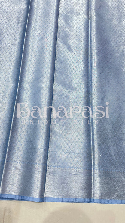 Light Blue Chiniya Katan Soft Silk Banarasi Saree