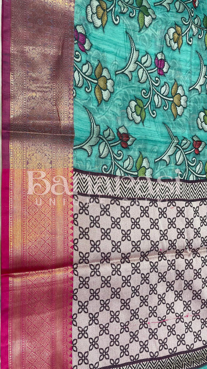 Cottan Silk Banarasi Saree All Over Weaving With Meenakari