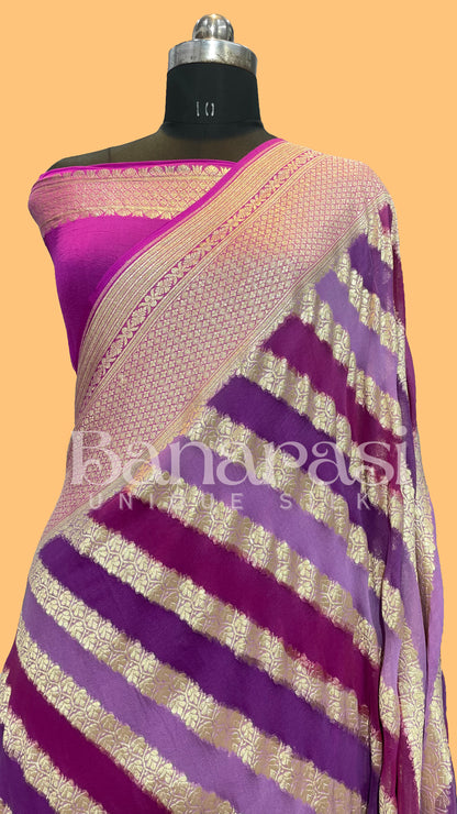 Rangkat Khaddi Georgette Handloom Banarasi Saree