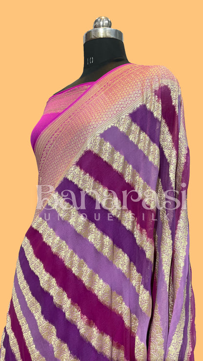 Rangkat Khaddi Georgette Handloom Banarasi Saree