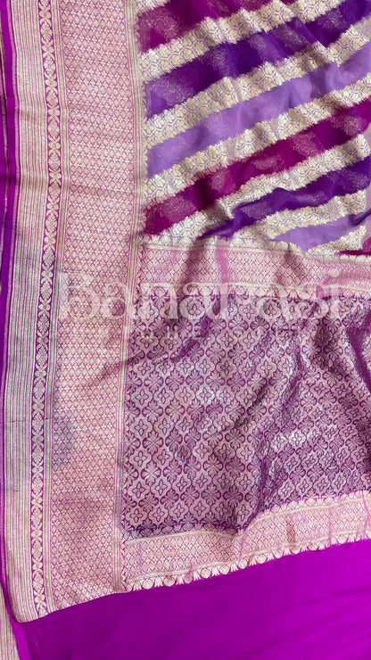 Rangkat Khaddi Georgette Handloom Banarasi Saree