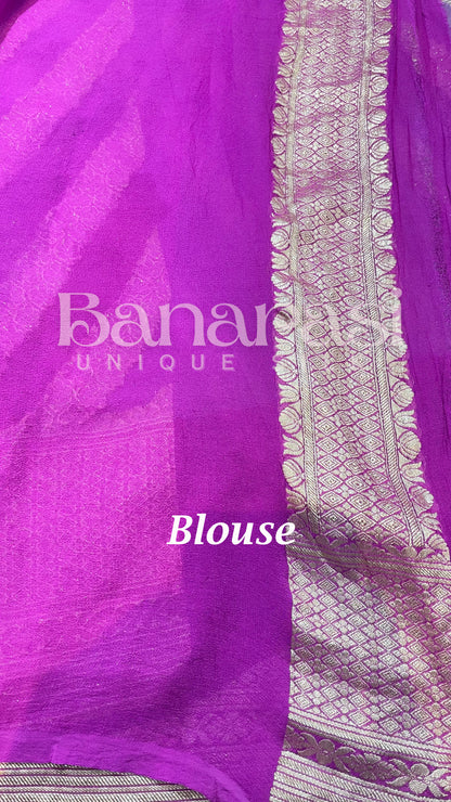 Rangkat Khaddi Georgette Handloom Banarasi Saree